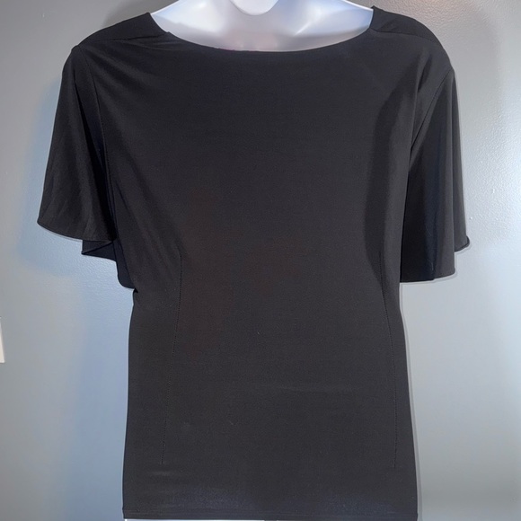 Perceptions Woman Black Draped Top with Side Tie – Size 24W – Stretch Blouse - Picture 4 of 11